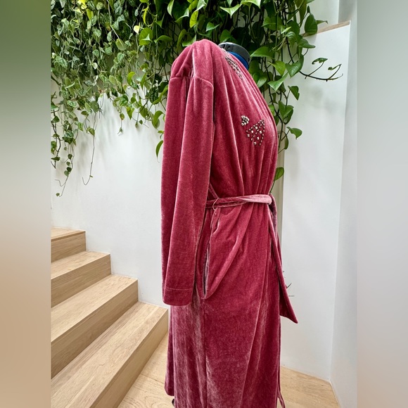 L’atiste by Amy - Pink velvet belted duster with beading detail - Size M - Picture 8 of 11
